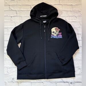NWOT RGSTR Closer To Paradise Full Zip Hoodie Jacket in Black